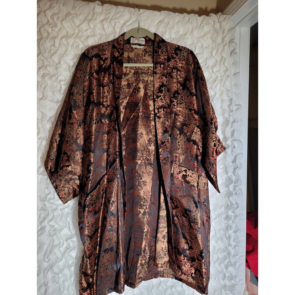 💥 Vintage Solz Squirrel Jacquard Robe Solz Squirrel Multi Color Siz XL D2